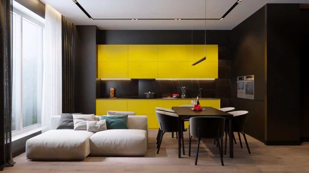 Tủ bếp - Điểm nhấn vàng ấm áp QuietLux 2026