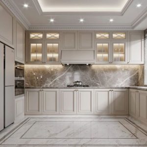 Tủ bếp tân cổ điển Mẫu 02
