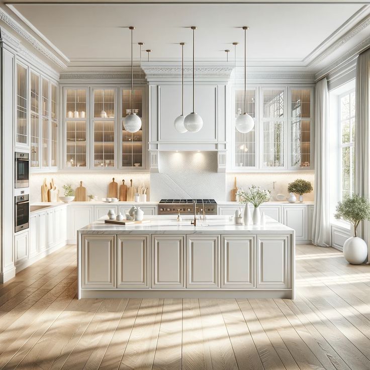 Tủ bếp tân cổ điển Mẫu 04 - Tủ bếp tân cổ điển sang trọng QuietLux