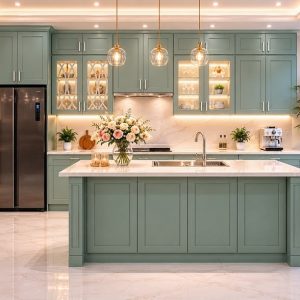 Tủ bếp tân cổ điển Mẫu 09
